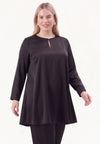 Tunique large en bas satin - Noir