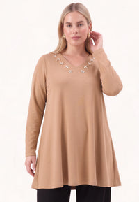 Tunic A-line ECO VERO - light brown - #2
