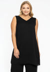 Singlet long v-neck voile UNI - black