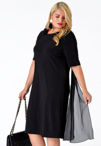 Dress drape neckline DOLCE - black - #2