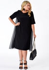 Dress drape neckline DOLCE - black - #1