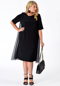 Dress drape neckline DOLCE - black - #1