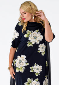 Dress drape neckline CAMELLIA - blue - #2