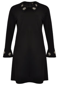 Dress beaded collar INTERLOCK - black - #4