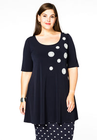 Tunic wide bottom sequin dots - blue - #2