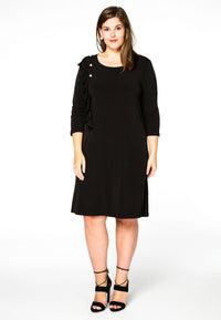 Dress buttoned frill DOLCE - black - #1