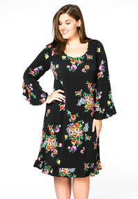 Dress ruffled ROSA - black - #1