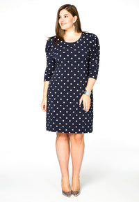 Dress drape sleeve DOTS - blue - #1