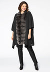 Poncho fur collar - black