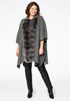 Poncho fur collar - grey - #1