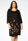 Dress INTERLOCK feather - black - #2