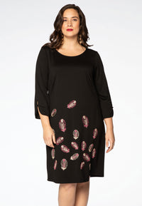 Dress INTERLOCK feather - black - #2