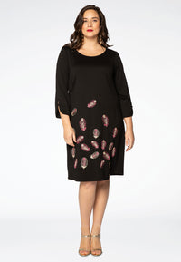 Dress INTERLOCK feather - black - #1