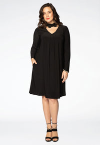 Dress DOLCE flower collar - black - #1