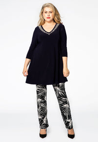 Tunic wide bottom beaded DOLCE - blue - #1