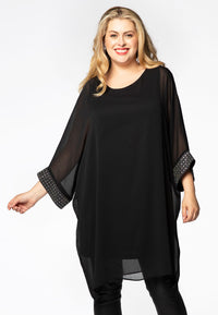 Tunic beaded cuff VOILE - black - #2