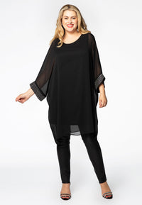 Tunic beaded cuff VOILE - black - #1
