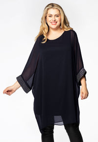 Tunic beaded cuff VOILE - blue - #2