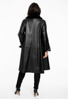 Coat fur collar LEATHER - black - #3