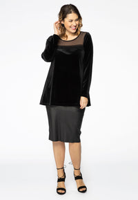 Tunic flare mousse / velour - black - #1
