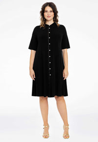Blouse-Dress strass trim DOLCE - black - #1