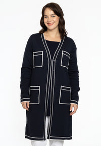 Cardigan avec liserés contrastésCardigan contrast piping - blue - #1