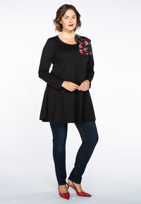 Tunic wide bot. bow hearts - black - #1