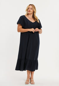 Dress swing ruffles SOFT COTTON - blue - #1