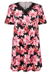 Dress A-line double v-neck LILIUM - pink - #4