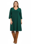 Robe col en v dolce - vert foncé