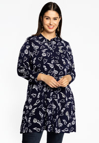 Blouse TULIP/HEART - blue - #2