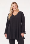 Tunic wide bottom frill UNI DOLCE - black