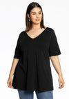 Tunic V flare COTTON - black