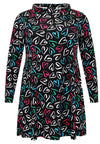 Tunic wide bottom collar HEARTS - black - #3