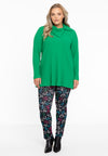 Tunic asymmetric collar RIB - green - #1