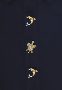 Tunic wide bottom buttons DOLCE - blue - #5