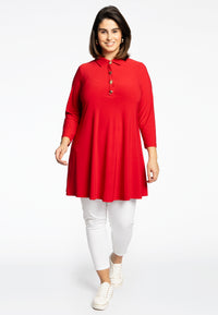 Tunic wide bottom buttons DOLCE - red - #1