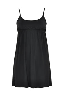 Slip dress spaghetti straps - black - #3