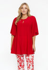 Tunic wide bottom slit DOLCE - red - #2