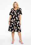 Dress A-line HIBISCUS - black - #1