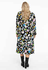Jurk met V-hals FLOWERPOWER - black - #3