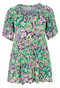 Tunic triangle neck TIFFANY - green - #4