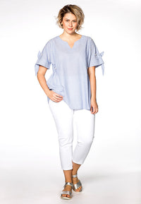 Blouse pearls STRIPE - blue - #1