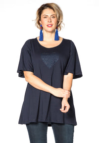 Tunic flare heart UNI - blue - #2