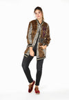 Jacket baseball leopard - marron