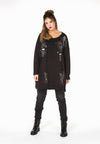 Sweater destroyed beaded - black