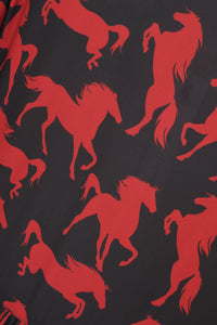 Dress-blouse long HORSES - black - #5