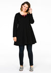 Tunic wide bot bow INTERLOCK - black