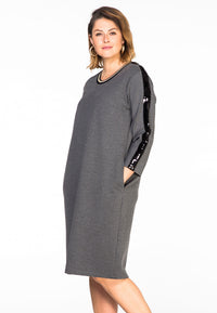 Dress sequin stripe INTERLOCK - grey - #2