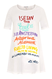 Tunic wide bottom TEXT - white - #4